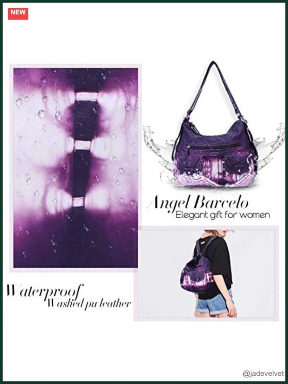 Women Multifunctional Soft Washed PU Leather Handbag Backpack Crossbody